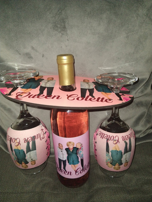 Custom Wine Glass holder set NuTrendz Customs Prints and Designs, LLC
