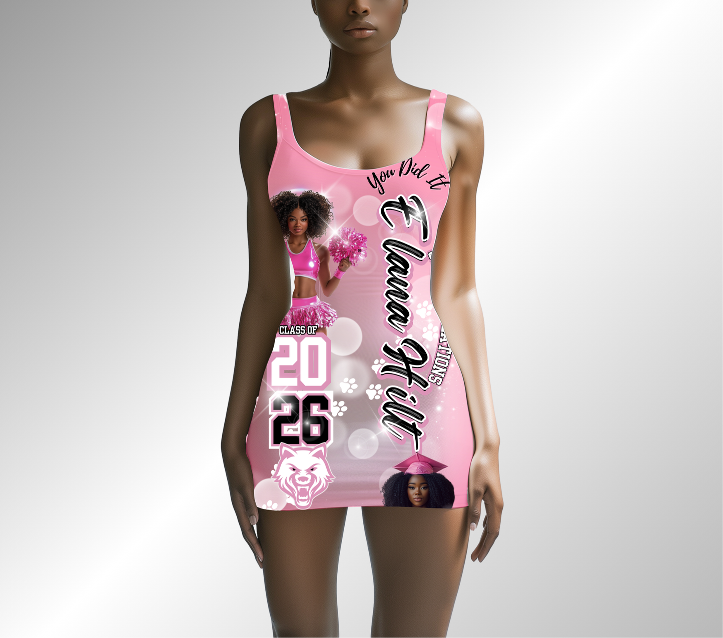 All Over print Dress Short Sleeve