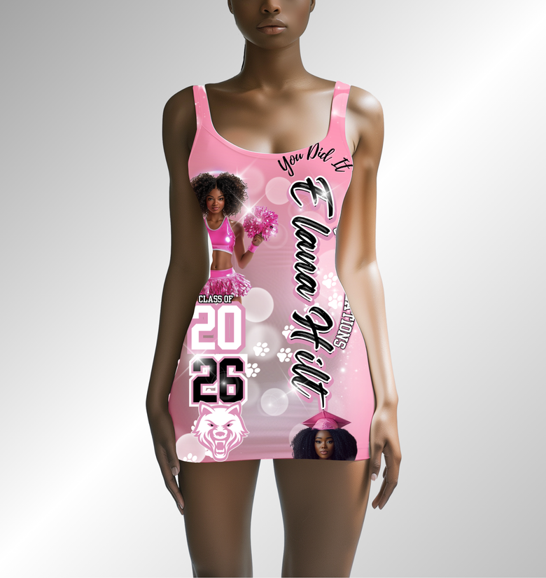 All Over print Dress Short Sleeve