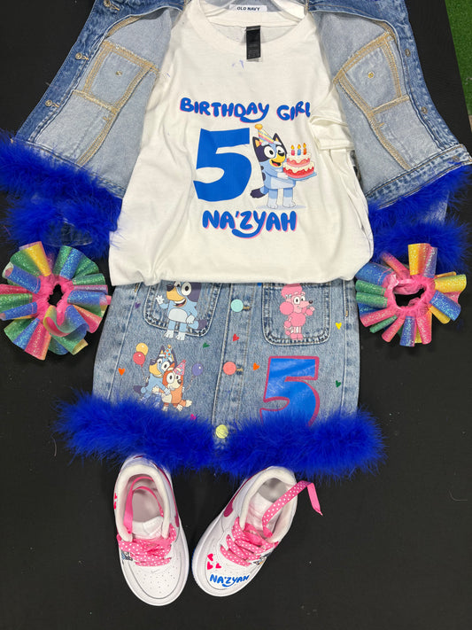 Toddler Denim Outfit With Trim
