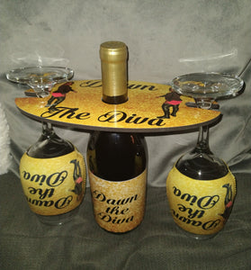 Custom Wine Glass holder set NuTrendz Customs Prints and Designs, LLC
