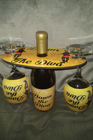 Custom Wine Glass holder set NuTrendz Customs Prints and Designs, LLC